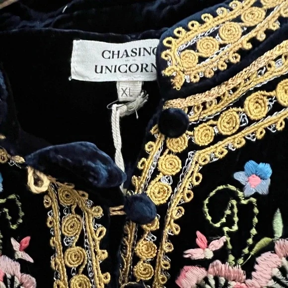 Chasing Unicorns Dark Horse Silk Velvet Jacket - NWT - XL - Picture 11 of 14